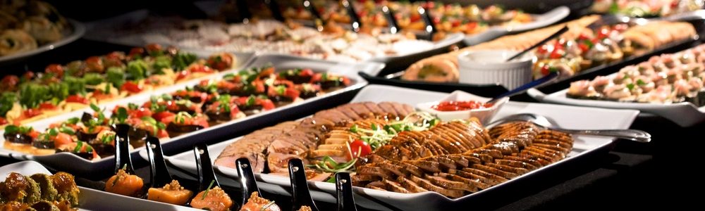Catering,Table,Set,Service,Various,Snacks,On,A,Table,At